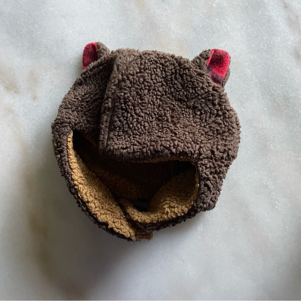 Baby Gap Cozy Brown Bear Ear Kids Hat size M
